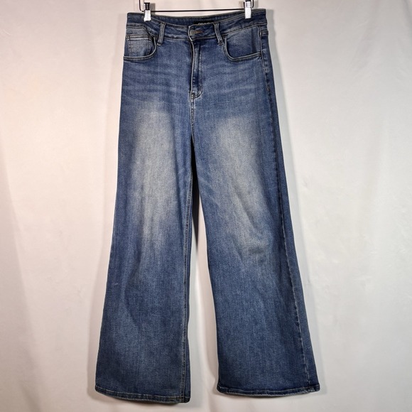 Onesole Denim - Oneso High Rise Wide Leg Jeans Womens 29 Stretch Comfort Boho Medium Wash Denim